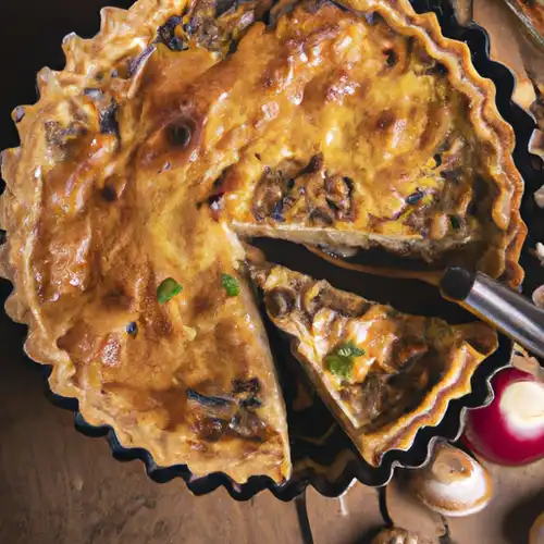 Une image de Quiche aux Champignons de Paris et au Poulet : Recette de la Lorraine