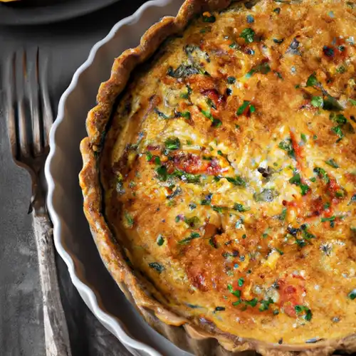 Une image de Quiche savoyarde au saumon, reblochon et champignons de Paris :